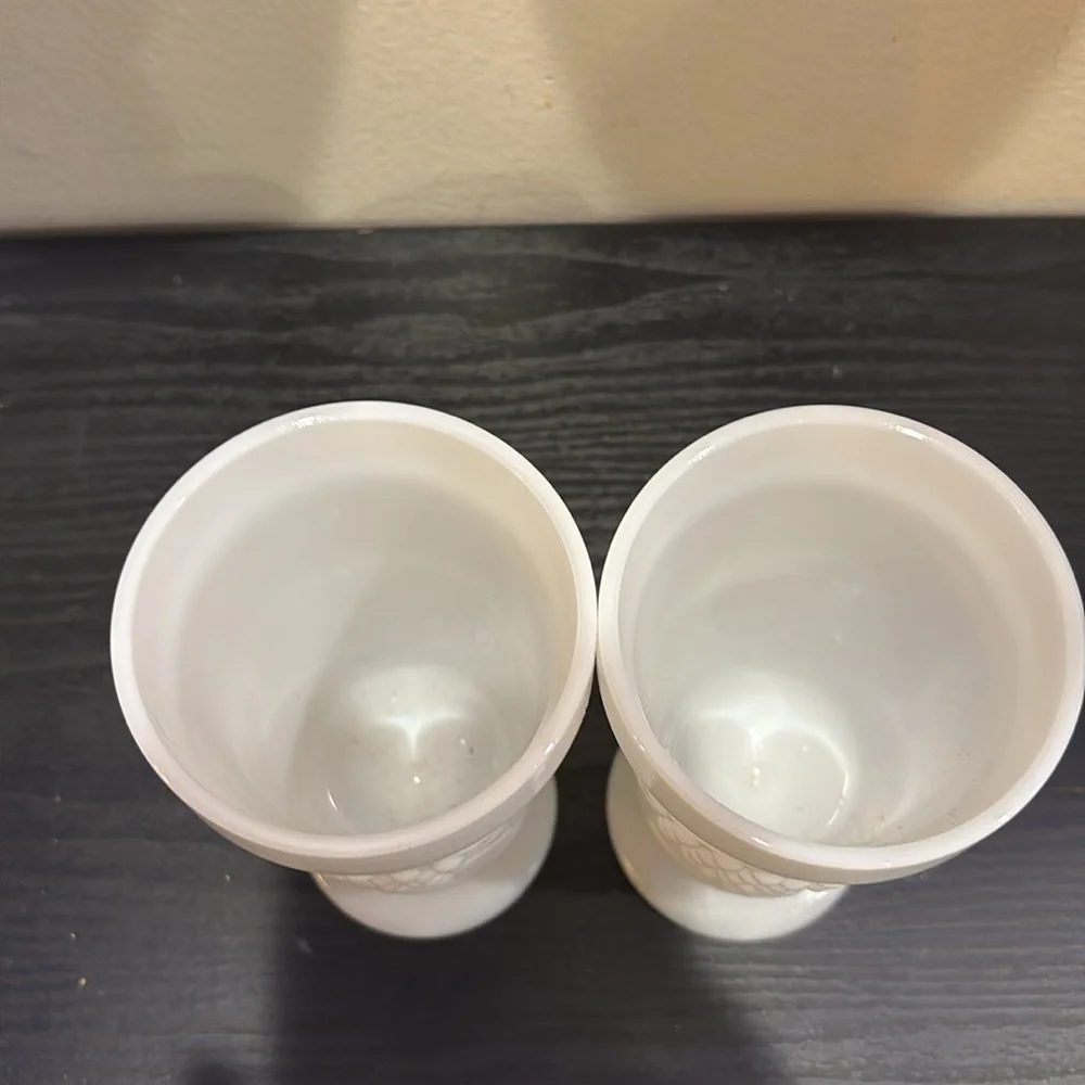 Vintage Anchor Hocking White Milk Glass Goblets